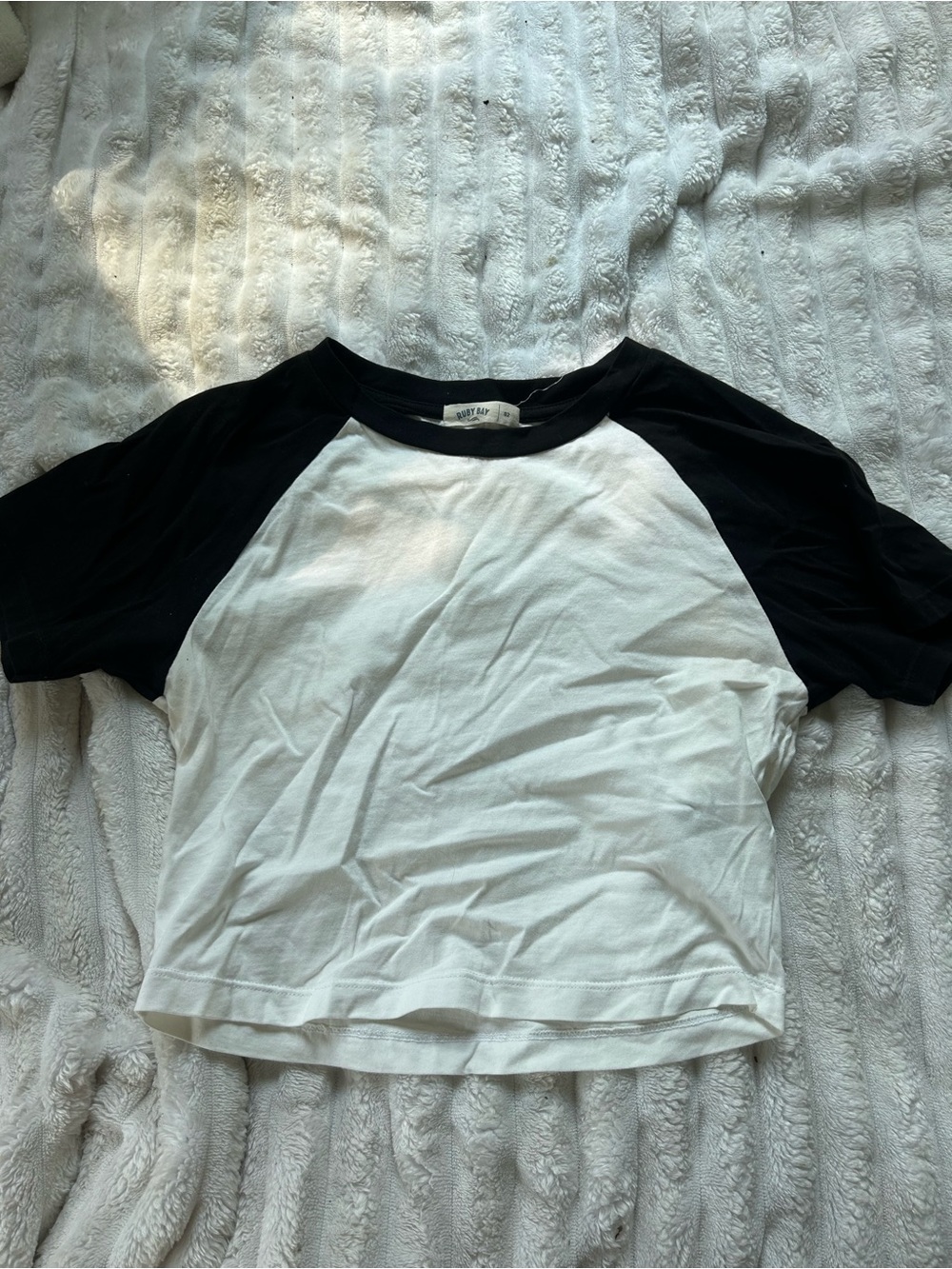 Classic Black & White Raglan Short Sleeve Tee